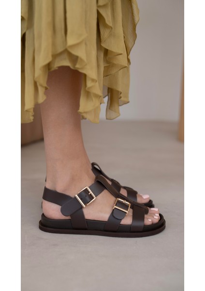 Yeovil Kahve Hakiki Deri Terlik