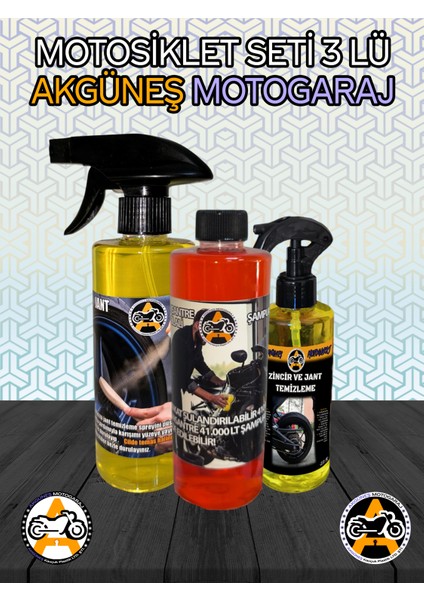 Akgüneş Motosiklet Bakım Seti 3lü
