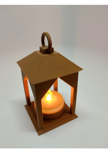 Kandil Mini Dörtgen Dekoratif Mum Dekor LED Işığı