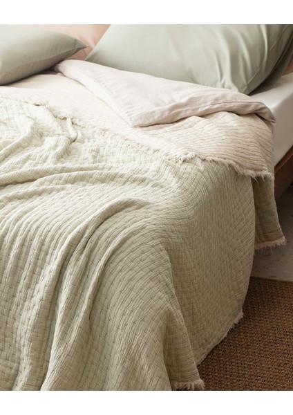 Grania King Size Pamuklu Yatak Örtüsü - Haki fiyatları