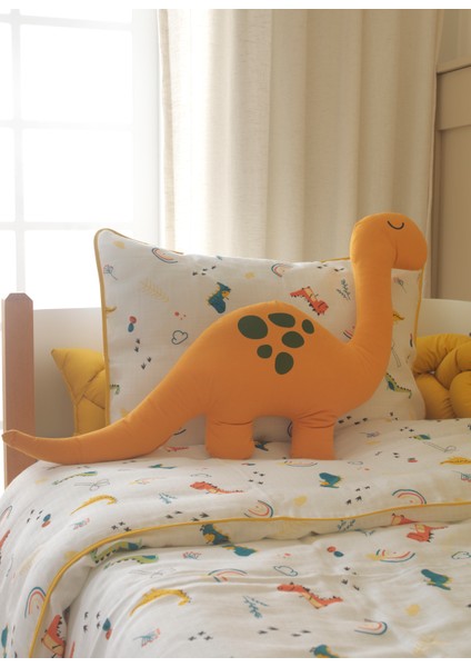 Sarı Dino Uyku Arkadaşı – Dekoratif Dinozor Yastık, Pamuksu Yüzey, Bebek ve Çocuk Odası Için fiyatları