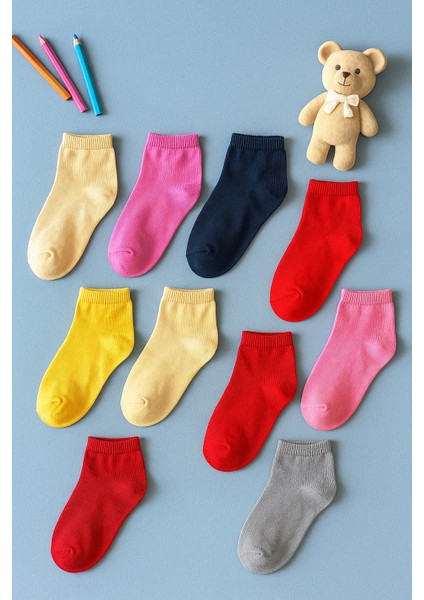 Çocuk 10'lu Karışık Sürpriz Paket Step Çorap