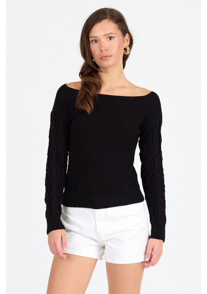 Kadın Selanik Örgü Triko Bluz 2699 (Standart Beden S-M-L-Xl Beden Uyumludur)