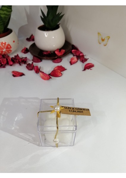 Yıldızlı Kutulu Lotus Mum Söz, Nişan, Düğün, Kına, Nikah,hediyelik -15 Adet