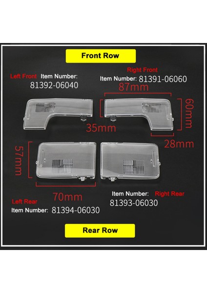 Toyota Camry 2012-2017 Için Ön Arka Çatı Okuma Aydınlatma Koruması Kubbe Harita Lambası Lens Üst Işık Lambası Kapağı 8139206040 (Yurt Dışından) fiyatları