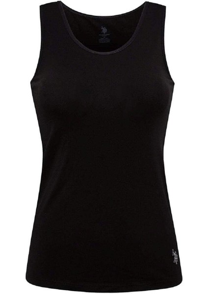 Lisanslı %47 Pamuk - %47 Modal Kadın Kalın Askılı Atlet 2 Adet / Siyah