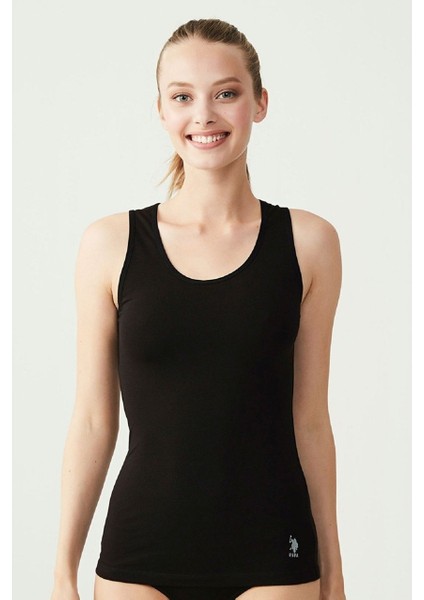 Lisanslı %47 Pamuk - %47 Modal Kadın Kalın Askılı Atlet 2 Adet / Siyah modelleri