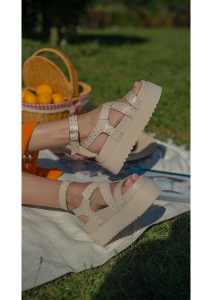 Pizzi Bej Hakiki Deri Kadın Sandalet indirimleri