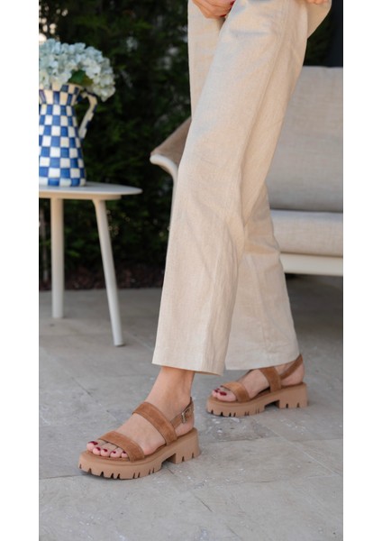 Winona Taba Süet Hakiki Deri Kadın Sandalet indirimleri