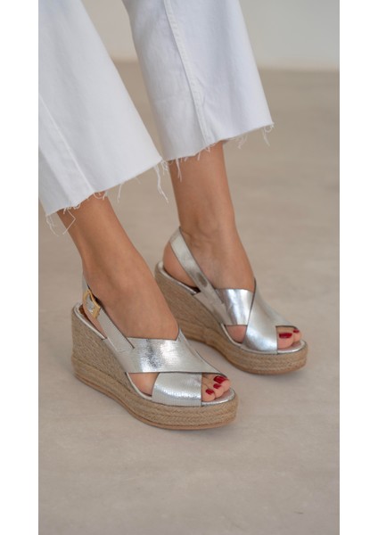 Jordy Lame Hakiki Deri Sandalet