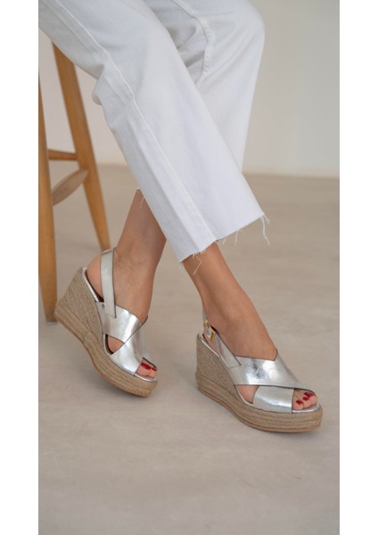 Jordy Lame Hakiki Deri Sandalet modelleri