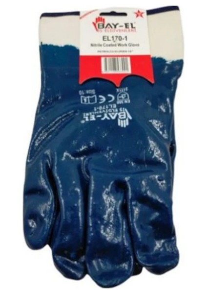 Bay-El EL170 Nitril Kaplama Iş Eldiveni 10 Beden Petrolcü Sıvacı fiyatları