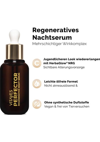 Herbaglow Nrg ve Hiyalüronik Asit Içeren Gece Serumu, Yüz Bakımı Için Yenileyici Etki 30 ml indirimleri