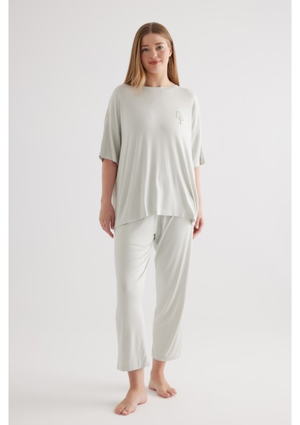 Kadın Plus Size Viscose Uzun Pijama Altı modelleri