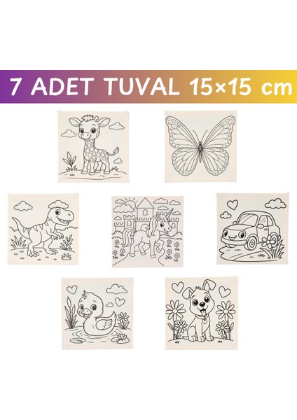 7’li Çocuk Tuval – 15X15 cm Baskılı Tuval