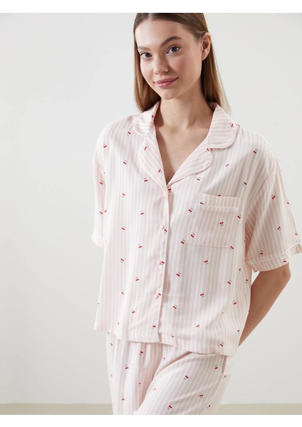 Lcw Dream Pembe Gömlek Yaka Baskılı Kadın Pijama Takımı fiyatları