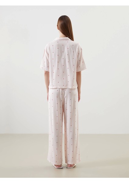 Lcw Dream Pembe Gömlek Yaka Baskılı Kadın Pijama Takımı fırsatları
