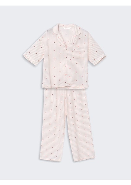 Lcw Dream Pembe Gömlek Yaka Baskılı Kadın Pijama Takımı indirimleri