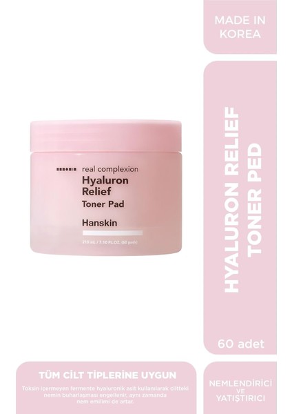 Hyaluron Relief Toner Pad-Nemlendirici-Yatıştırıcı Toner Ped 210ML (60PCS) fiyatları