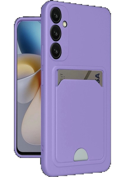 Samsung Galaxy A55 5g Kılıf Kelvin Kartvizitli Silikon - Lila