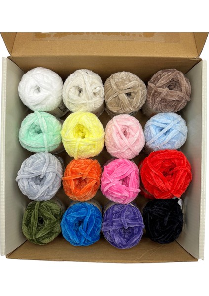 Velvet Slim Mini Kutu Örgü İpliği Kadife İp Amigurumi İpliği 16 Adet El Örgü İpliği fiyatları