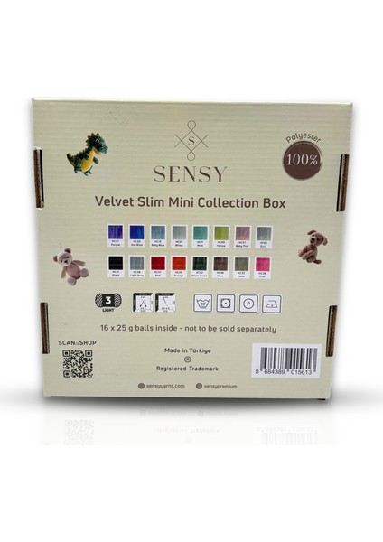 Velvet Slim Mini Kutu Örgü İpliği Kadife İp Amigurumi İpliği 16 Adet El Örgü İpliği indirimleri