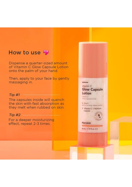Vitamin C Glow Capsule Lotion – C Vitaminli Aydınlatıc Kapsül Içeren LOSYON,80ML indirimleri