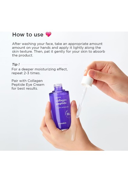 Collagen Peptide Hydra Ampul-Yüz Serumu % 80 Kolajen ve 20 Çeşit Peptit 90 ml indirimleri