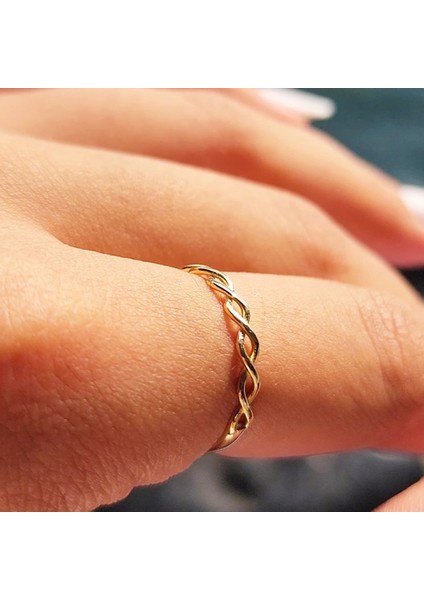 Gümüş Yüzük - İnce Örgü Minimal Tasarım 925 Ayar Gümüş Alyans-Örgü Minimal Yüzüğü-Hediye Gümüş Yüzük fırsatları