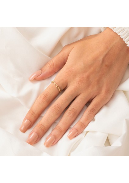 Gümüş Yüzük - İnce Örgü Minimal Tasarım 925 Ayar Gümüş Alyans-Örgü Minimal Yüzüğü-Hediye Gümüş Yüzük