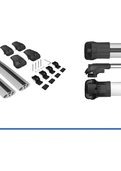 Dacia Sandero Stepway 2008-2012 Model Arası Uyumlu Ara Atkı Tavan Barı Gri