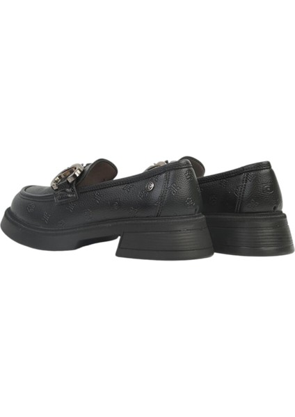 Kadın Siyah Baskı Loafer Günlük Ayakkabı modelleri