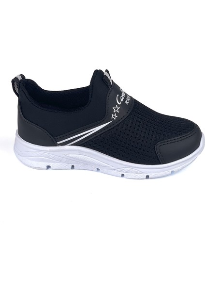 Çocuk Unisex Siyah Beyaz Bağcıksız Slip-On Rahat Kalıp Günlük Sneaker Spor Ayakkabı fırsatları