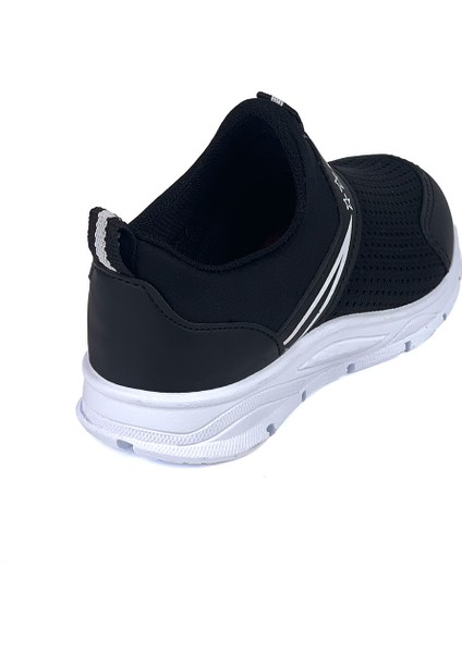 Çocuk Unisex Siyah Beyaz Bağcıksız Slip-On Rahat Kalıp Günlük Sneaker Spor Ayakkabı indirimleri