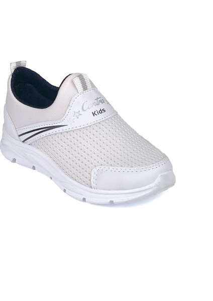 Çocuk Unisex Beyaz Siyah Bağcıksız Slip-On Rahat Kalıp Günlük Sneaker Spor Ayakkabı modelleri
