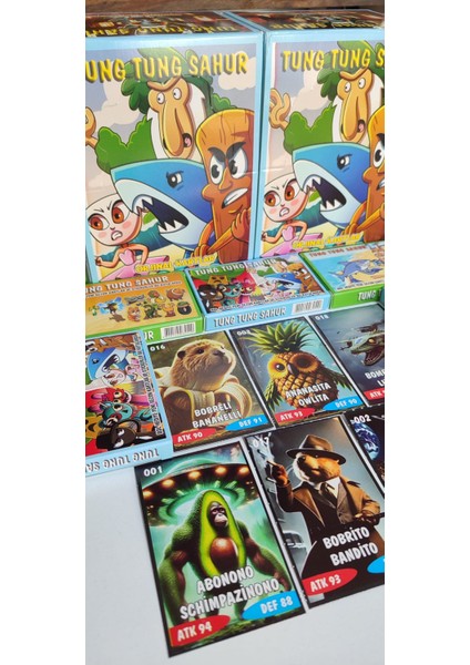 Tung Tung Sahur 24 Mini Kutu Karakter Kartı | 144 Kart + 24 Sticker + Mini Şeker Hediyeli Özel Set Oyun Kağıtları indirimleri
