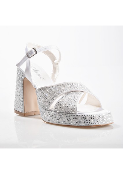 Ek Merve 9530 Kadın Taşlı Kalın Platform Topuklu Ayakkabı fiyatları