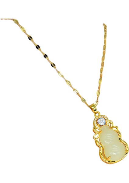 BINRONG0241 Altın Kabak Zirkonyum Kolye (Yurt Dışından)