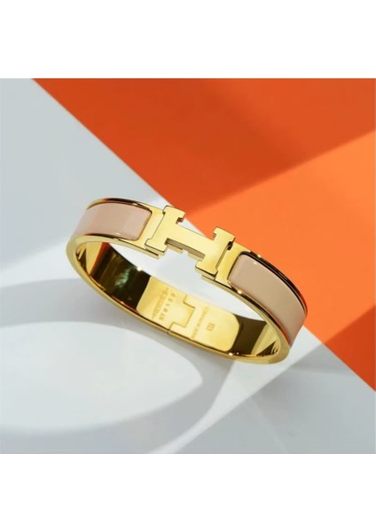 Moda Bilezik Emaye Geniş ve Dar Versiyon Erkek ve Kadınlar Için Uygun Harf Tokası (Yurt Dışından)