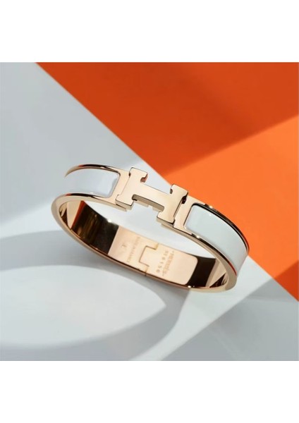 Bilezik Emaye Geniş ve Dar Versiyonu Erkek ve Kadınlara Uygun Harf Tokalı Bilezik (Yurt Dışından)