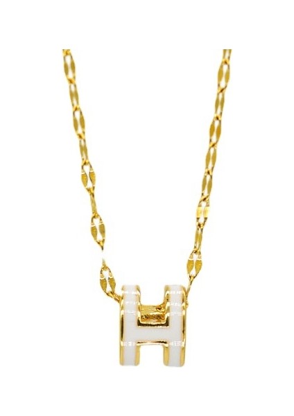 BINRONG0250 Gold H Zirconia Necklace (Yurt Dışından)