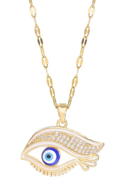 BINRONG0153 Altın Şeytan Gözü Zirkonyum Kolye (Yurt Dışından)