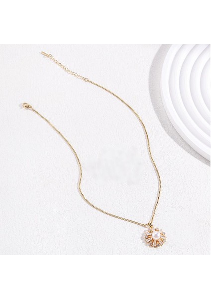 BINRONG0060 Altın Ayçiçeği Zirkonyum Kolye (Yurt Dışından) fiyatları