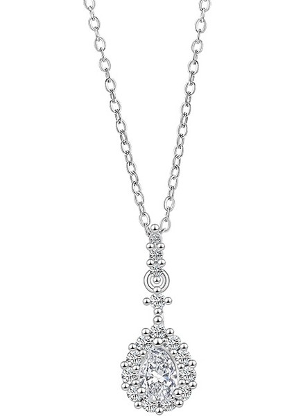BINRONG0399 Gümüş Deniz Kızı Gözyaşları Kolye Zirkon Taşlı Kolye (Yurt Dışından)