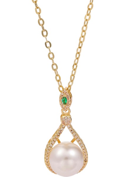 BINRONG0035 Inci Zirkon Taşlı Kolye (Yurt Dışından)