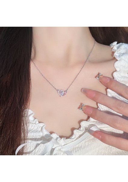 BINRONG0346 Gümüş Kalp Zirkon Kolye (Yurt Dışından) fiyatları