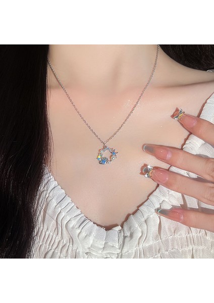 BINRONG0312 Gümüş Yaz Adası Zirkon Taşlı Kolye (Yurt Dışından) fiyatları