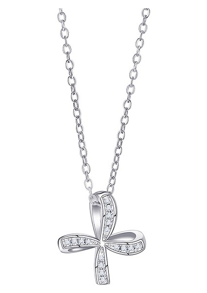 BINRONG0389 Gümüş Yel Değirmeni Zirkon Taşlı Kolye (Yurt Dışından)