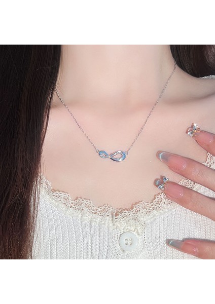 BINRONG0366 Gümüş Möbius Zirkon Taşlı Kolye (Yurt Dışından) fiyatları