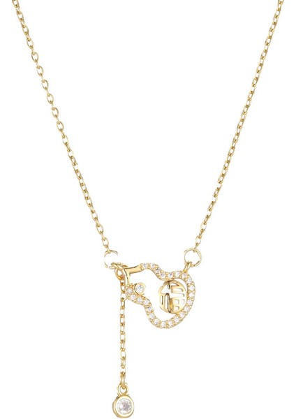 BINRONG0203 Altın Kabak Zirkonyum Kolye (Yurt Dışından)